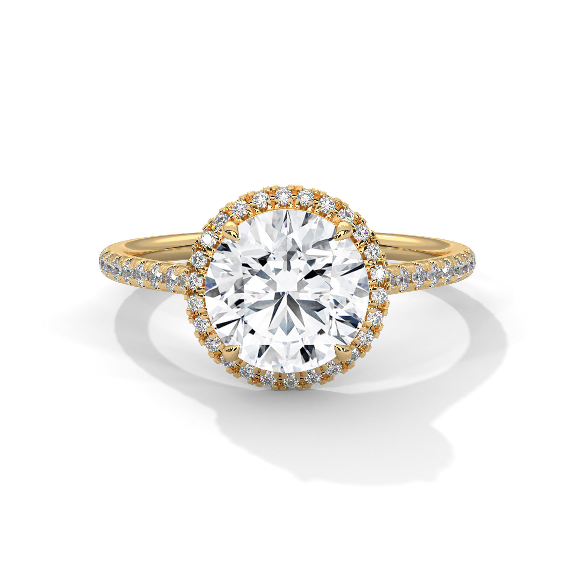 Halo Solitaire ring with 360 view animation 3D print model_2