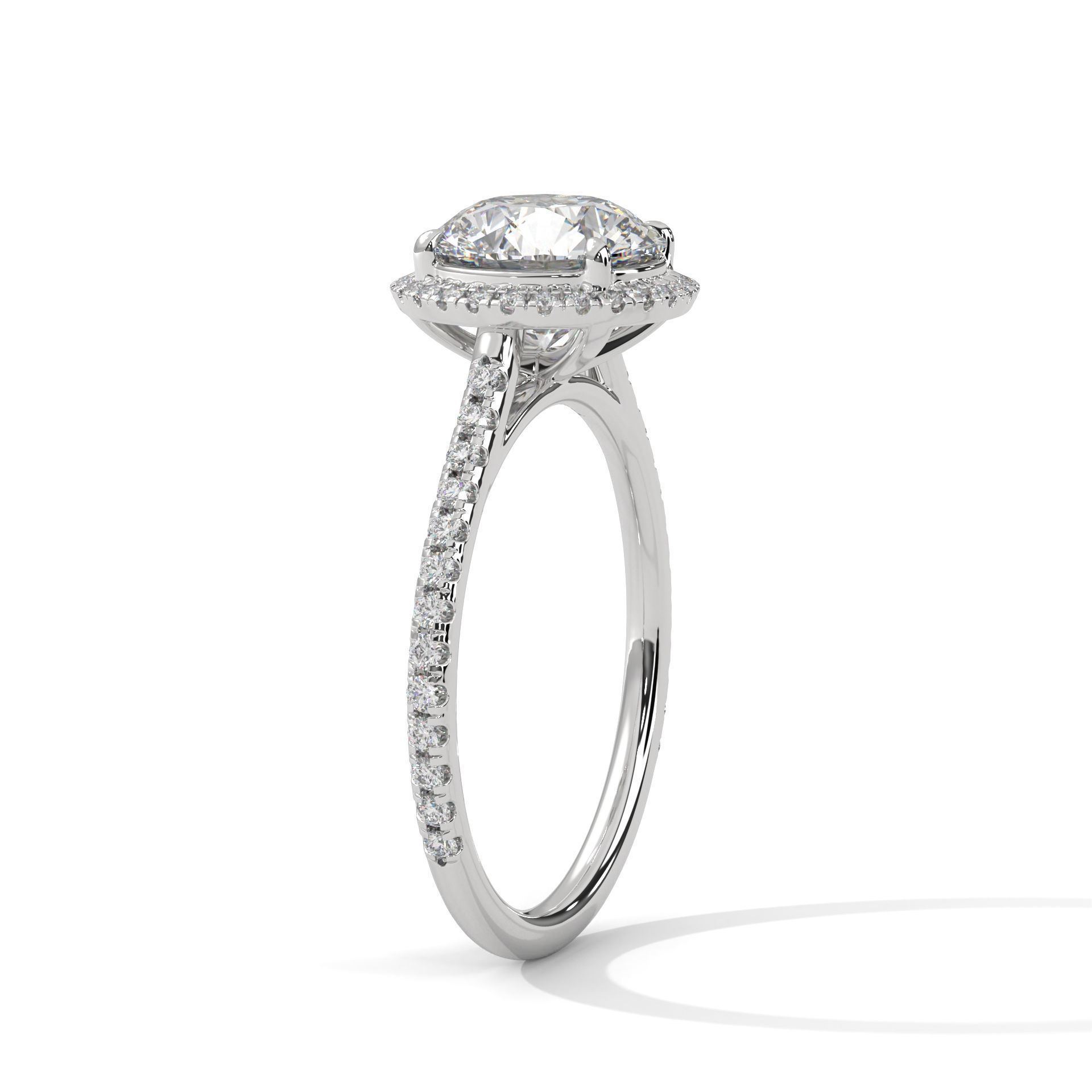 Halo Solitaire ring with 360 view animation 3D print model_6