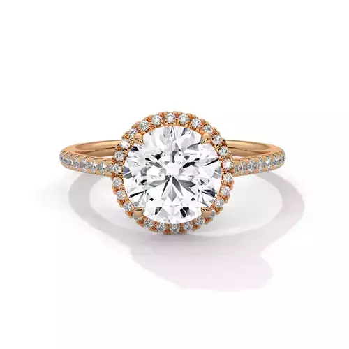 Halo Solitaire ring with 360 view animation 3D print model