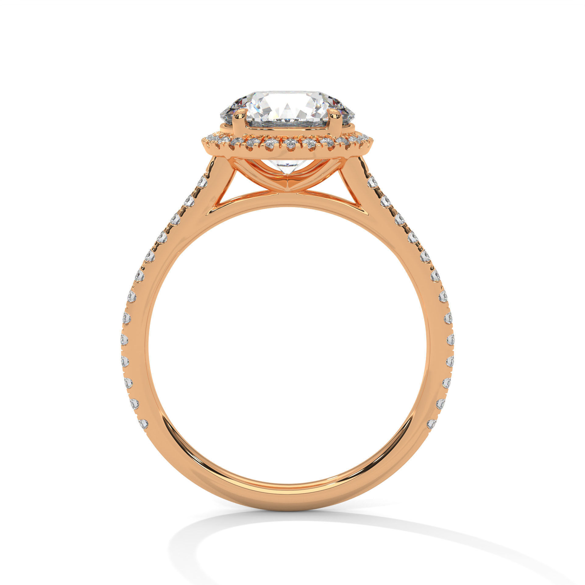 Halo Solitaire ring with 360 view animation 3D print model_8