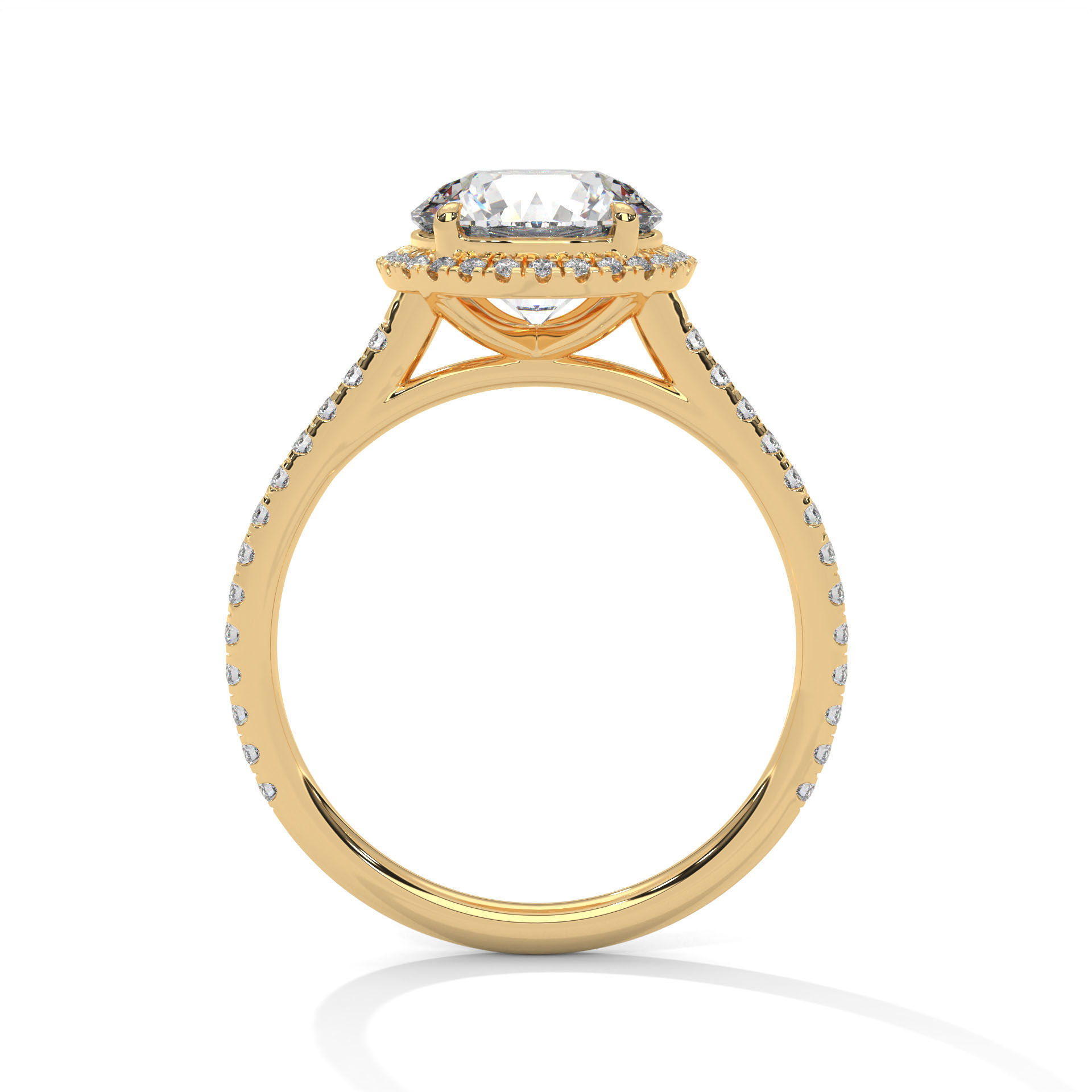Halo Solitaire ring with 360 view animation 3D print model_7