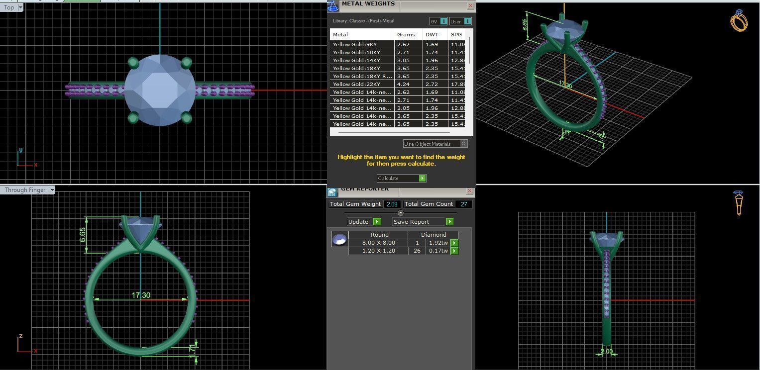 Solitaire ring with 360 view animation 3D print model_9