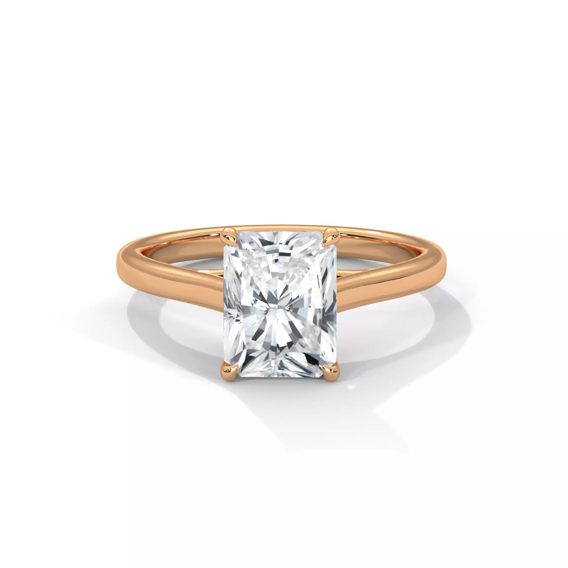 Radiant Mono Solitaire ring with 360 view animation 3D print model_0