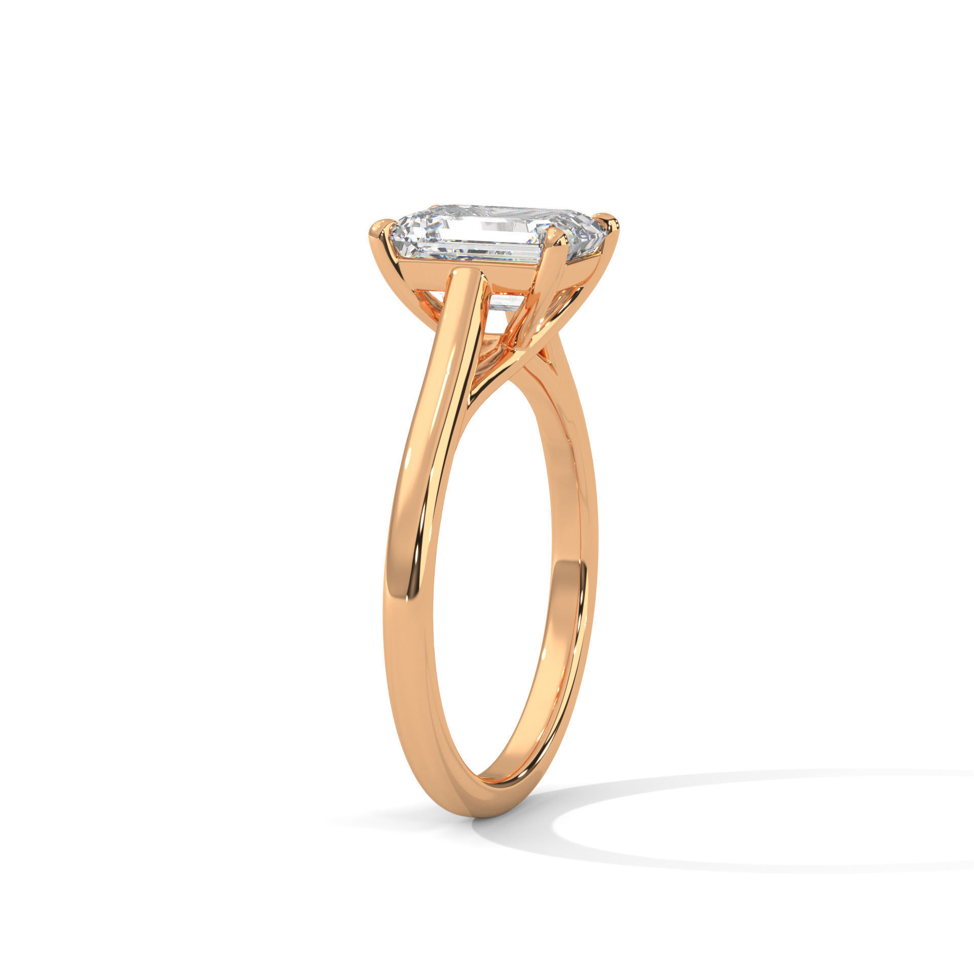 Radiant Mono Solitaire ring with 360 view animation 3D print model_4
