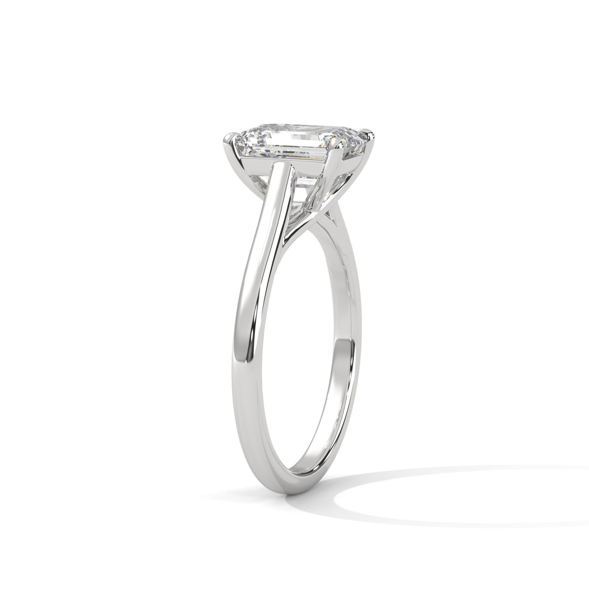 Radiant Mono Solitaire ring with 360 view animation 3D print model_6