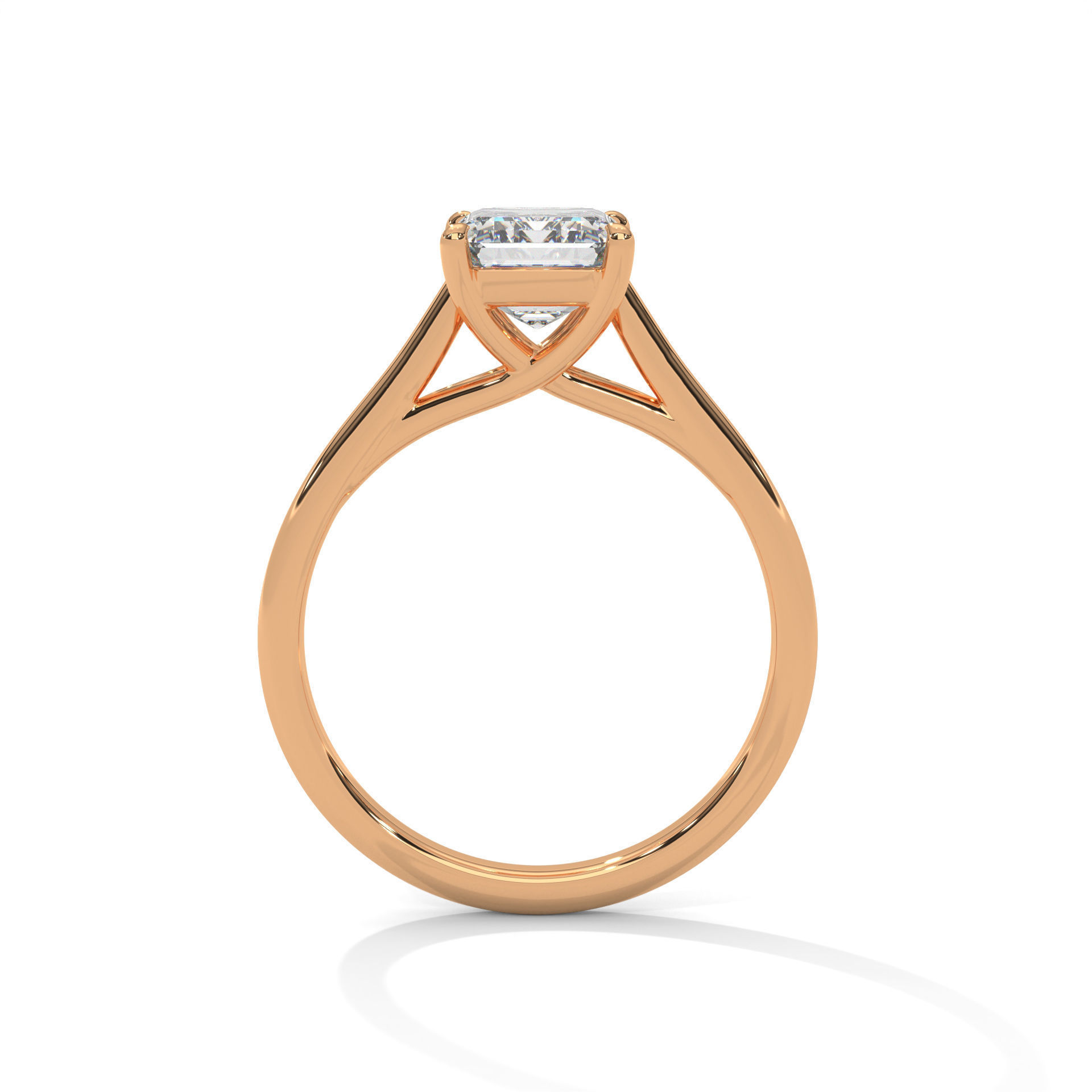 Radiant Mono Solitaire ring with 360 view animation 3D print model_3
