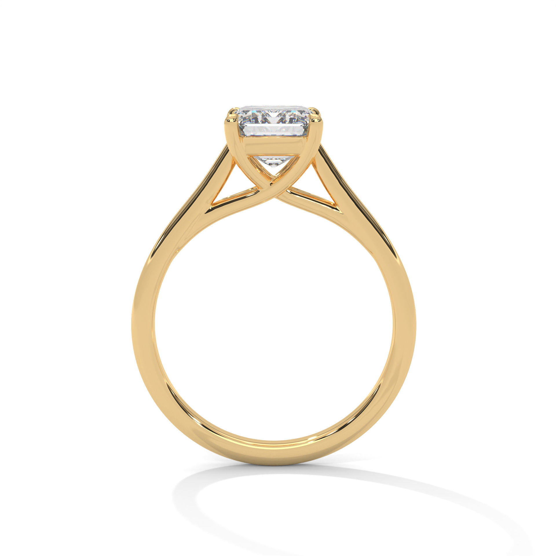 Radiant Mono Solitaire ring with 360 view animation 3D print model_8