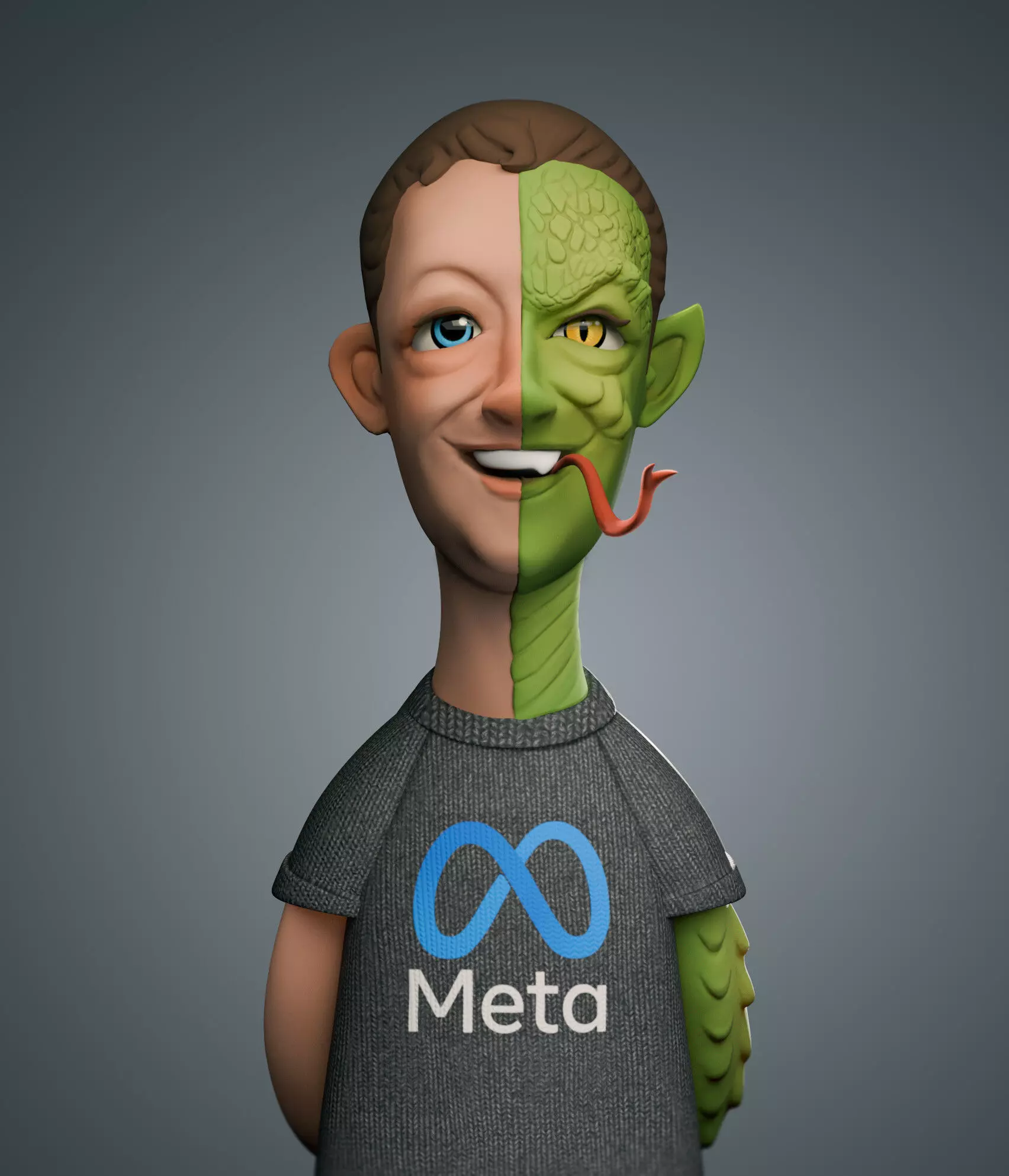 Mark Zuckerberg Funny Meme 3D print model_0
