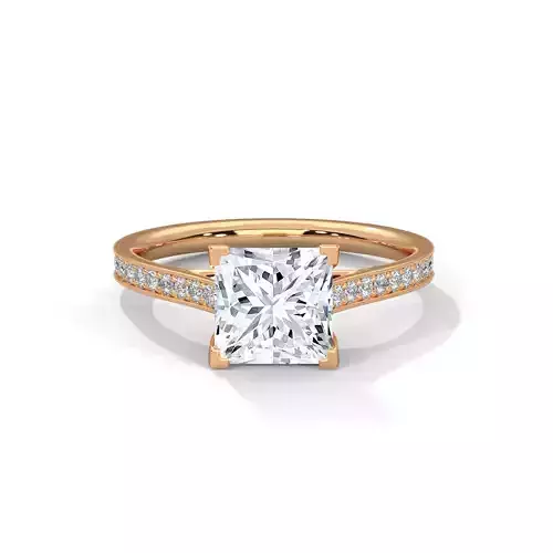Princess Solitaire ring with 360 view animation