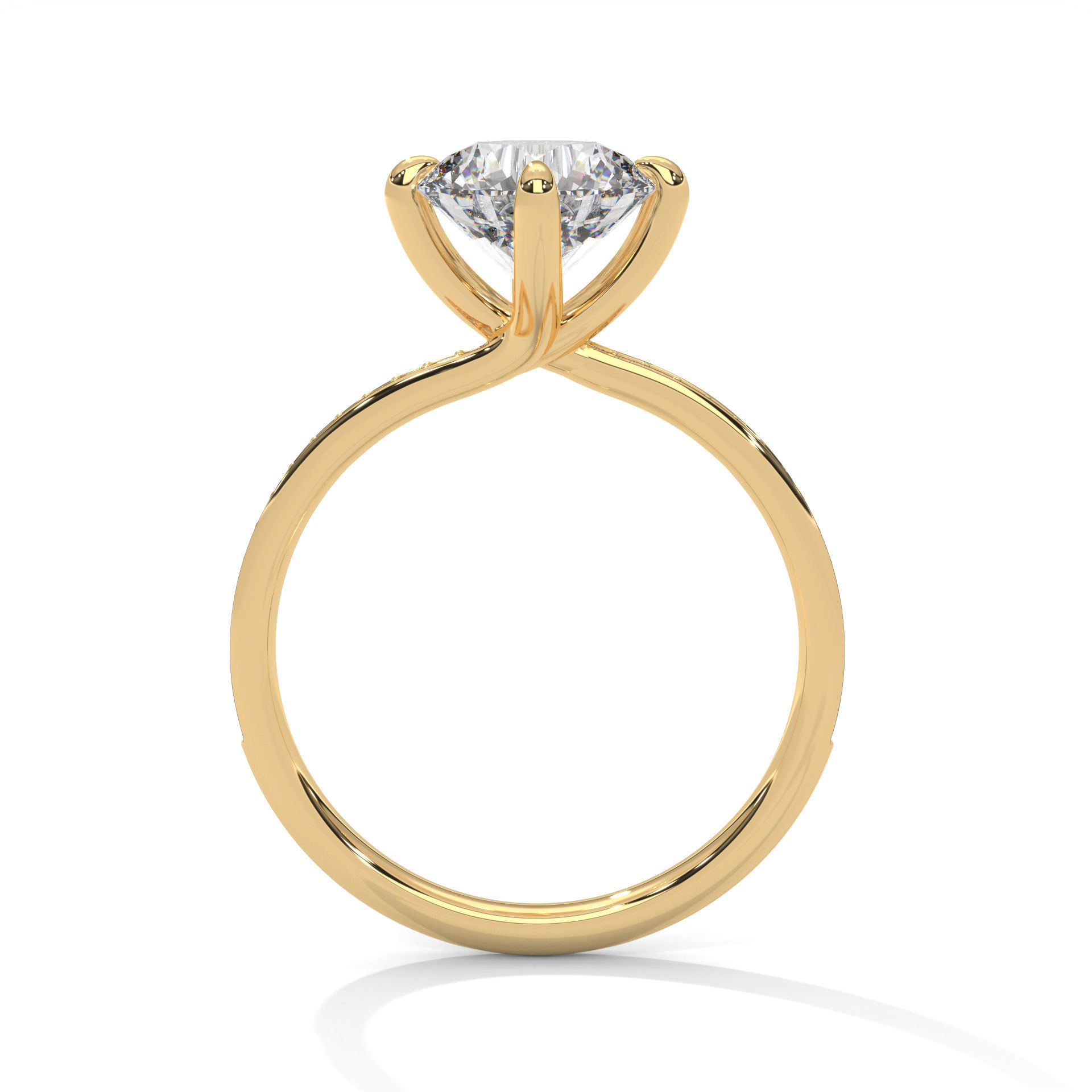 Solitaire ring with 360 view animation 3D print model_7