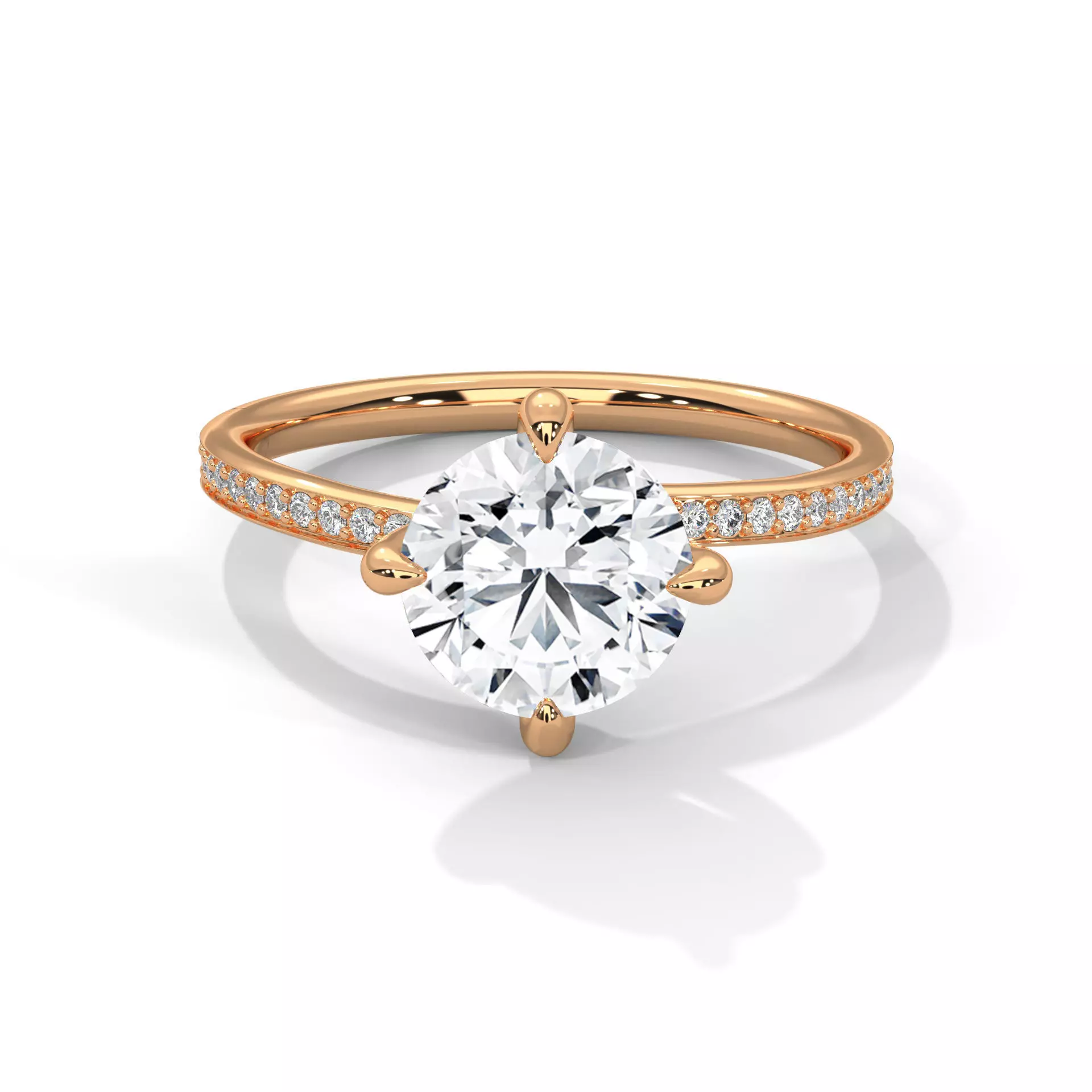 Solitaire ring with 360 view animation 3D print model_0