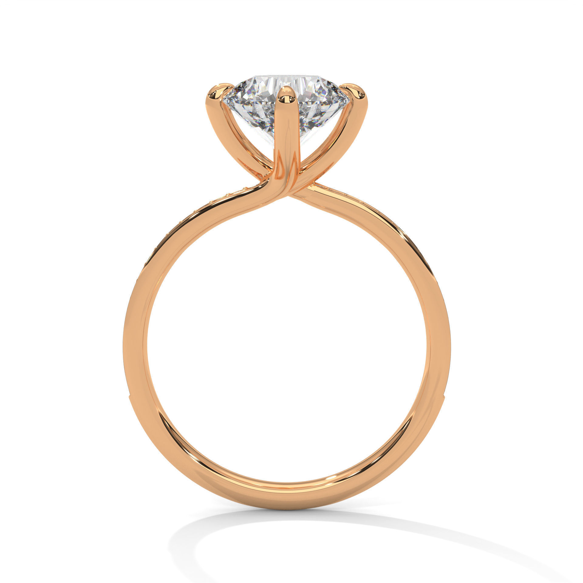 Solitaire ring with 360 view animation 3D print model_8