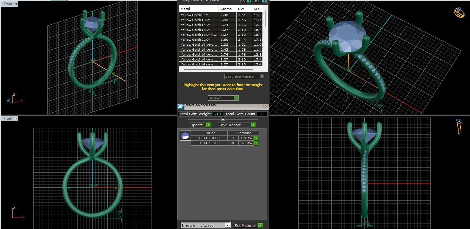 Solitaire ring with 360 view animation 3D print model_9
