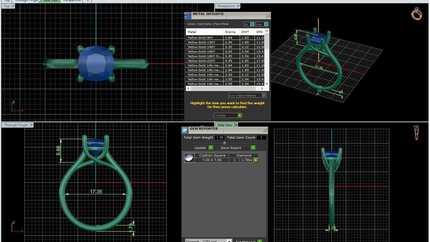 Mono Solitaire ring with 360 view animation 3D print model_9