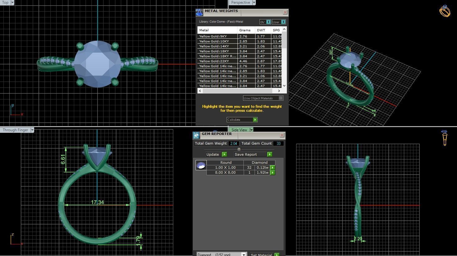 Solitaire ring with 360 view animation 3D print model_9