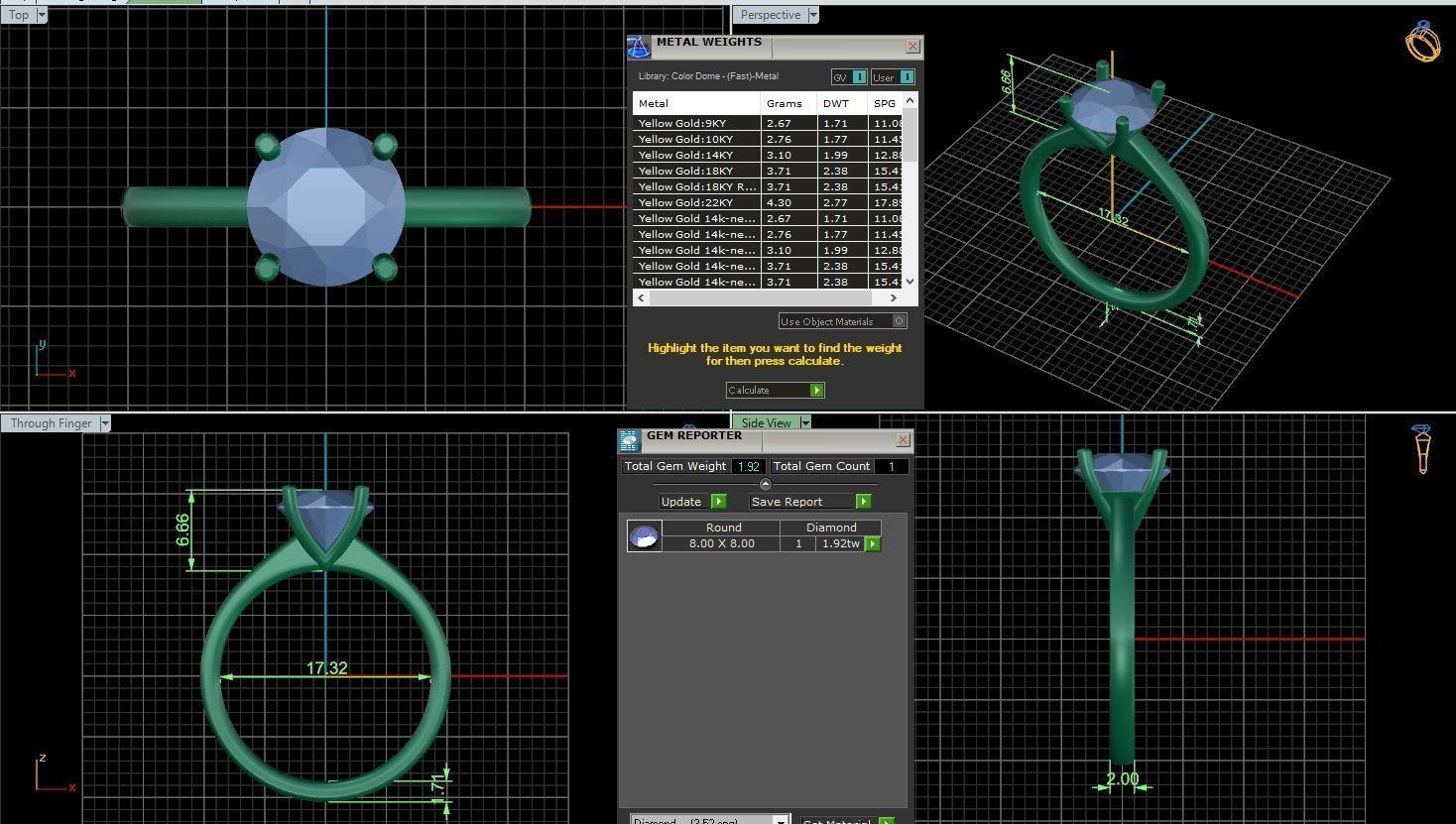Mono Solitaire ring with 360 view animation 3D print model_3