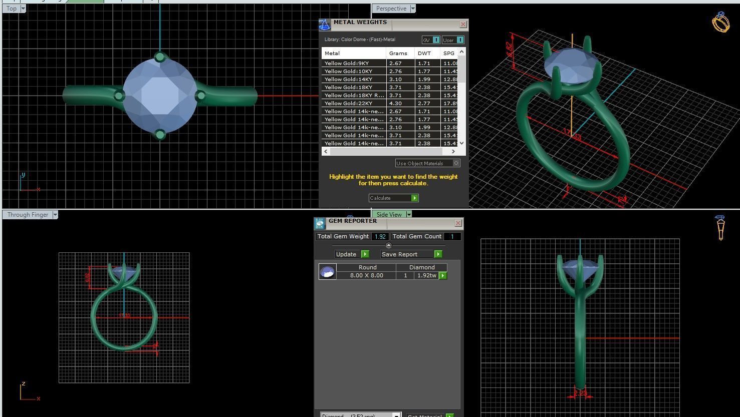 Mono Solitaire ring with 360 view animation 3D print model_9