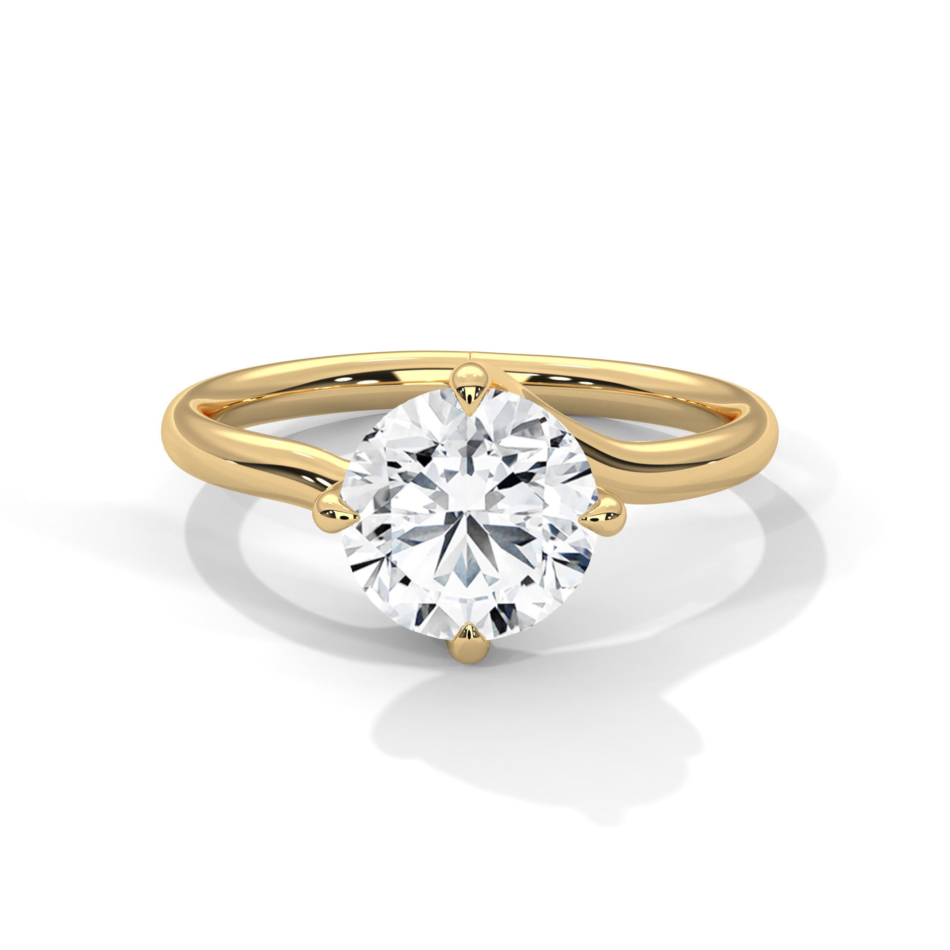 Mono Solitaire ring with 360 view animation 3D print model_1