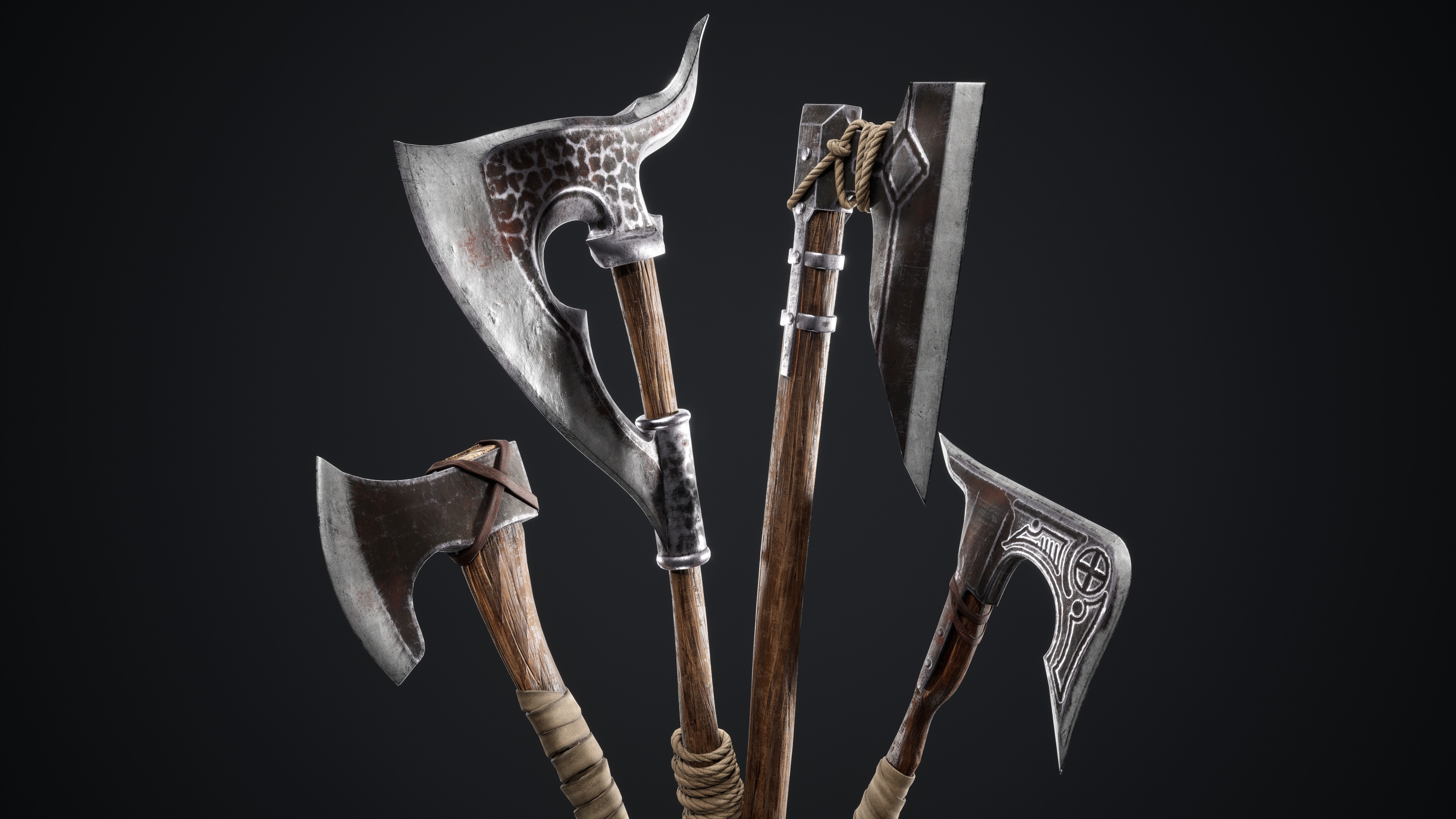 Viking Axes Low-poly 3D model_18