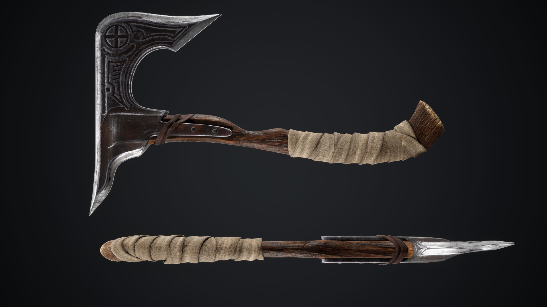 Viking Axes Low-poly 3D model_34
