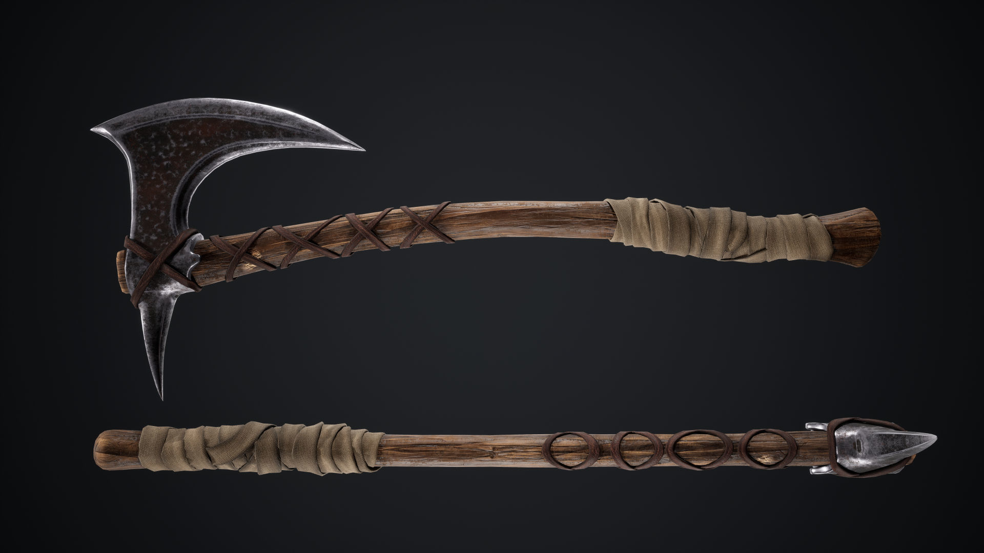 Viking Axes Low-poly 3D model_51