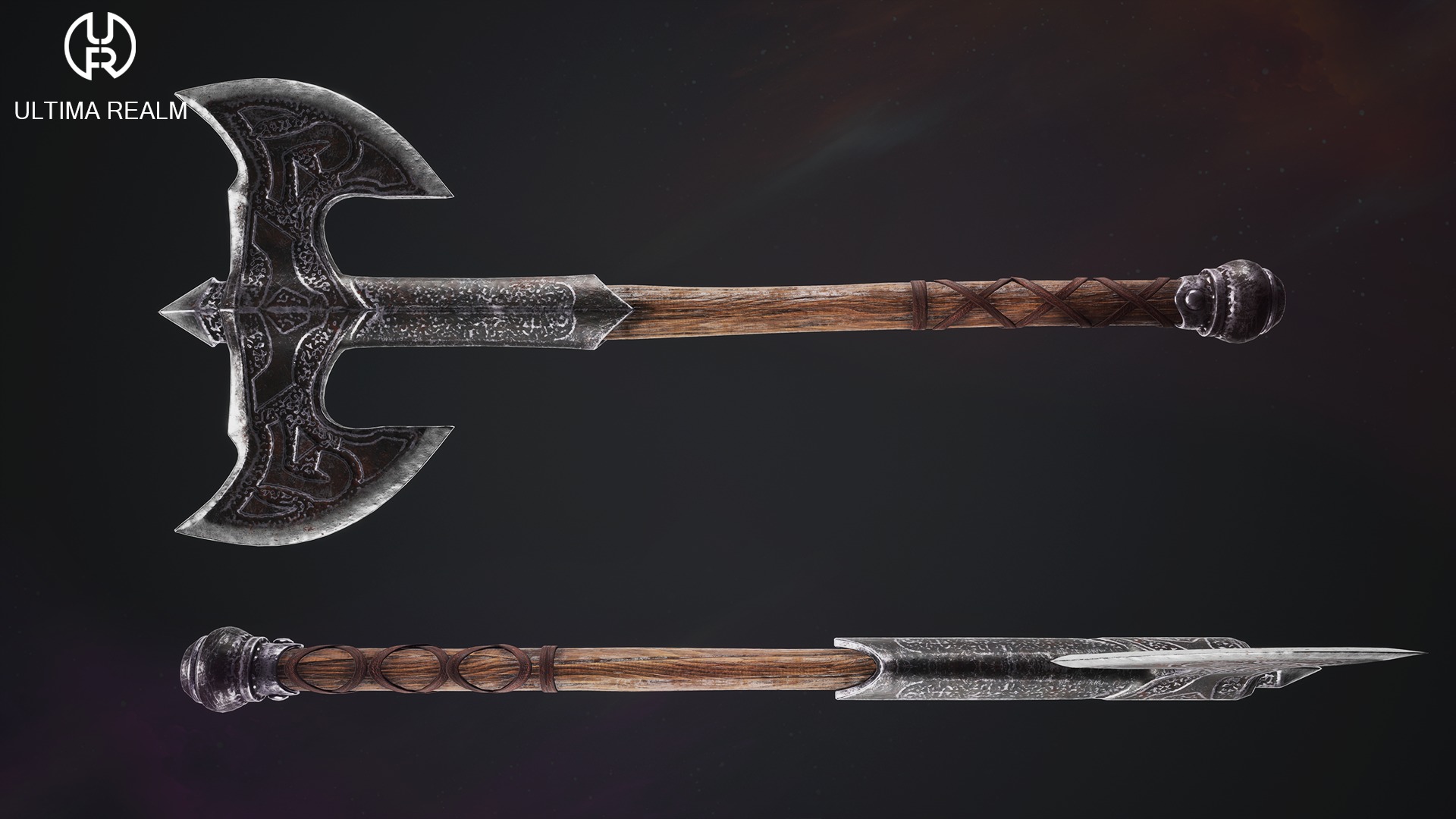 Viking Axes Low-poly 3D model_5