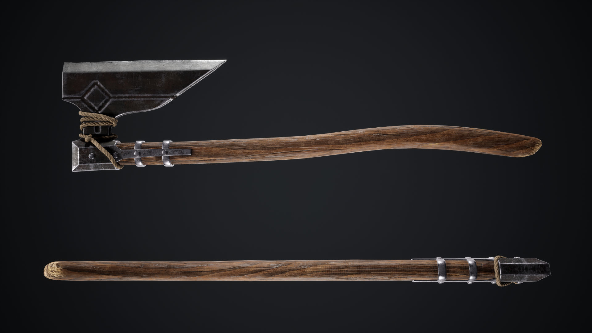 Viking Axes Low-poly 3D model_55