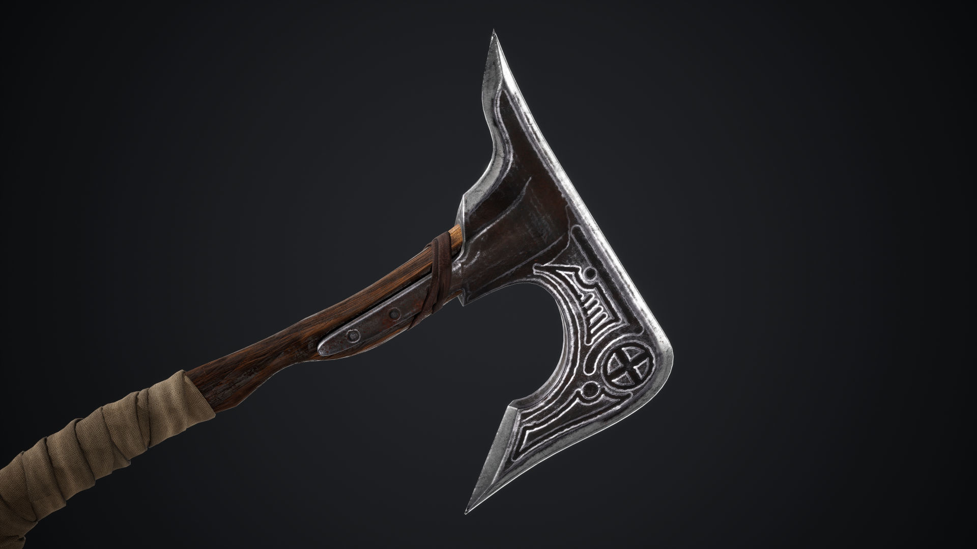 Viking Axes Low-poly 3D model_30