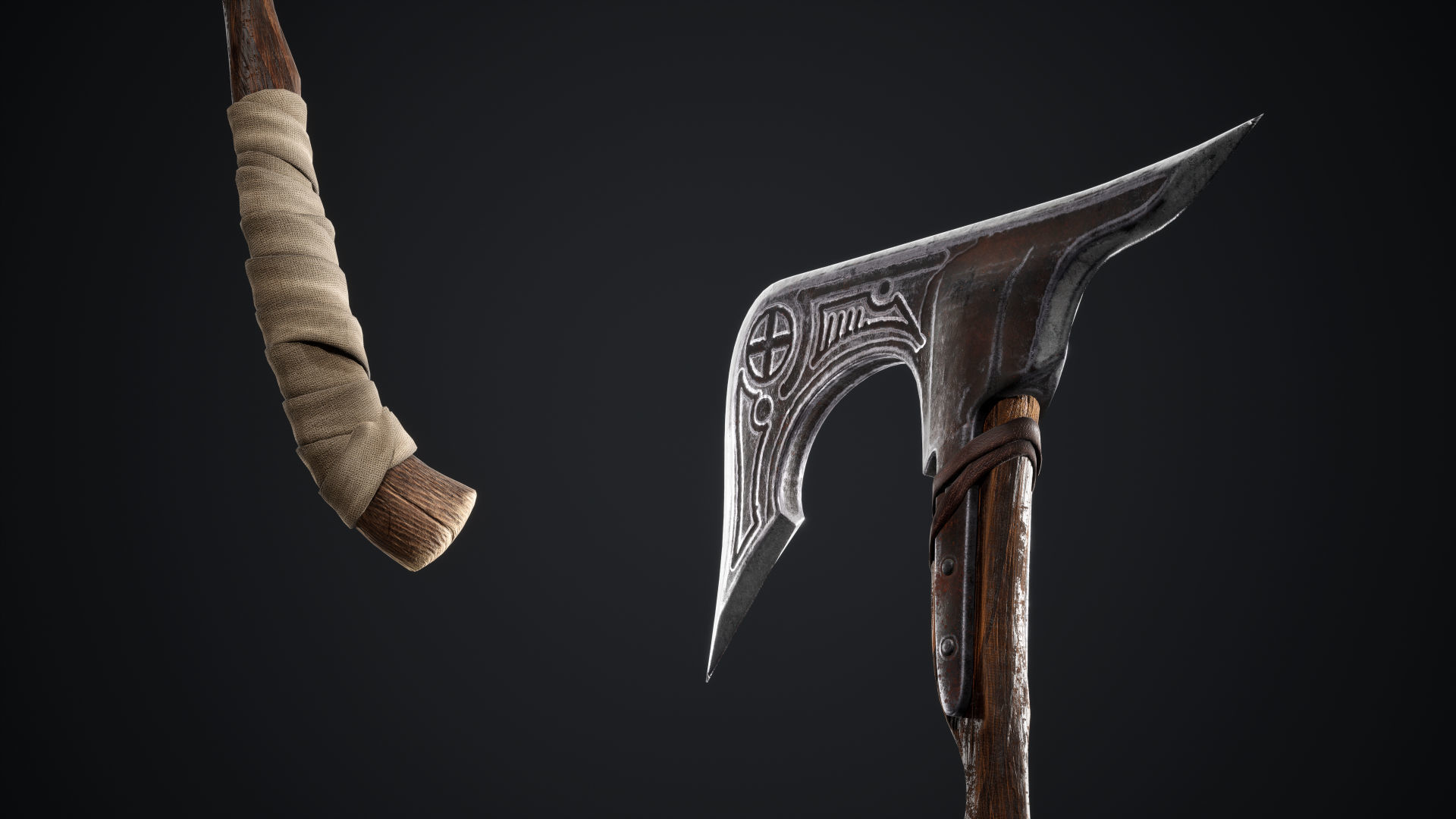 Viking Axes Low-poly 3D model_31