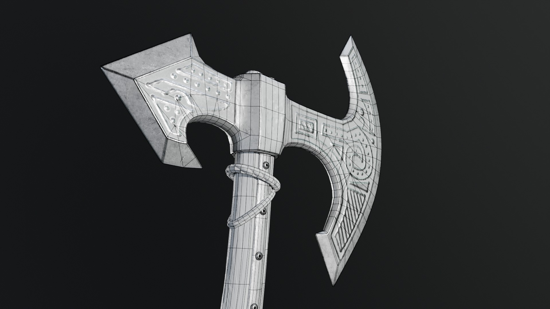 Viking Axes Low-poly 3D model_69