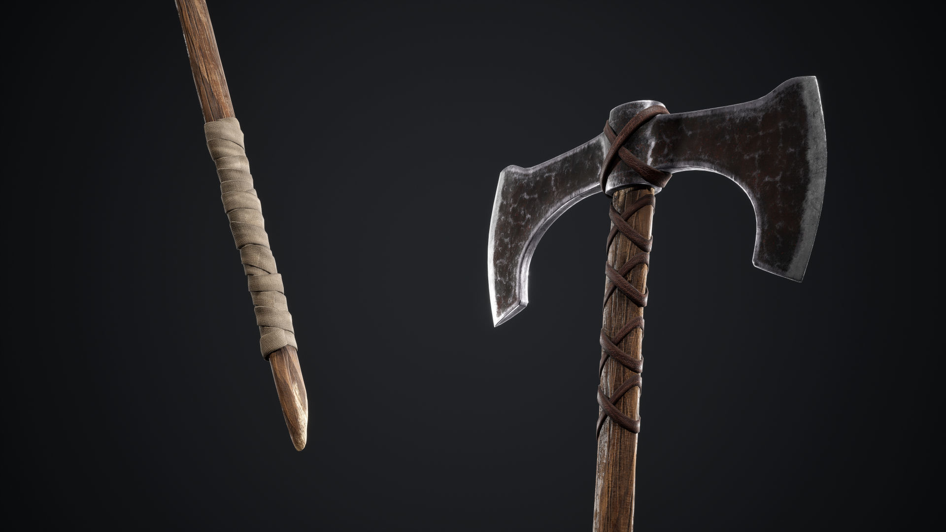 Viking Axes Low-poly 3D model_27