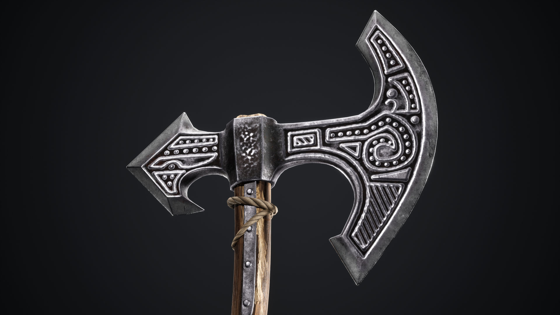 Viking Axes Low-poly 3D model_45