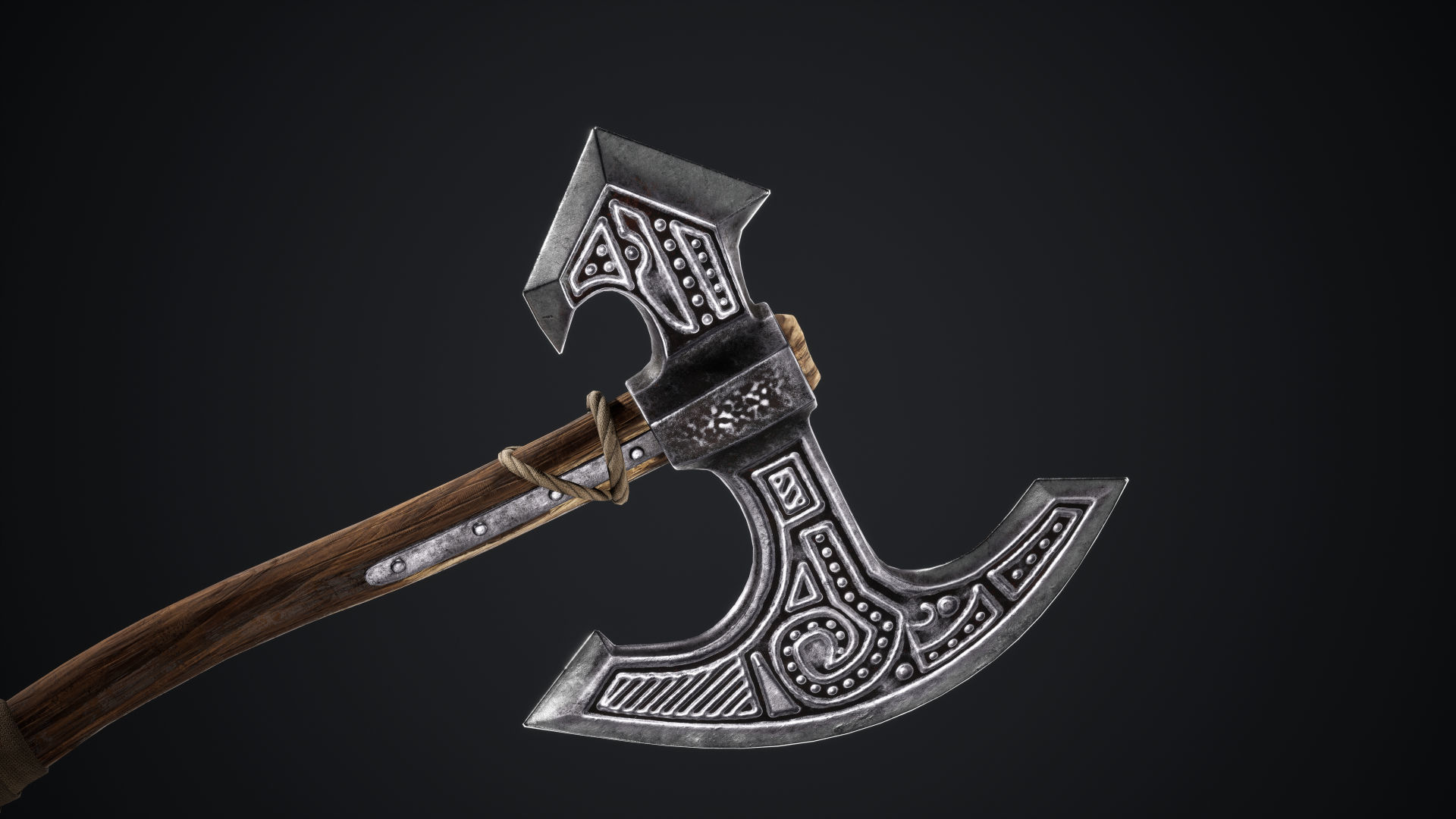 Viking Axes Low-poly 3D model_43