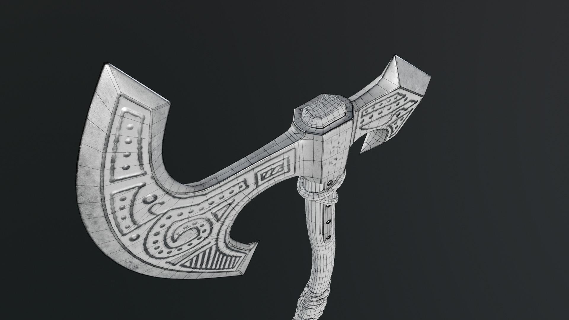 Viking Axes Low-poly 3D model_68