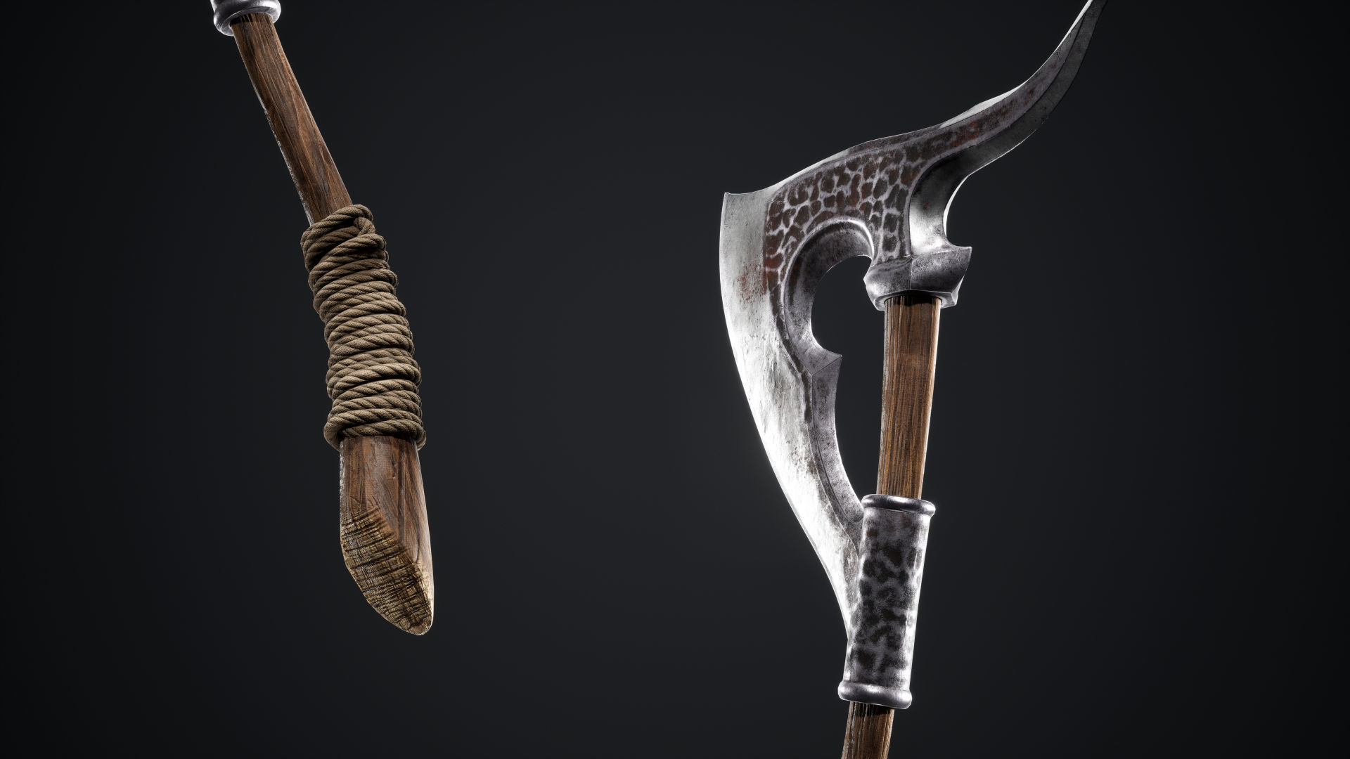 Viking Axes Low-poly 3D model_38