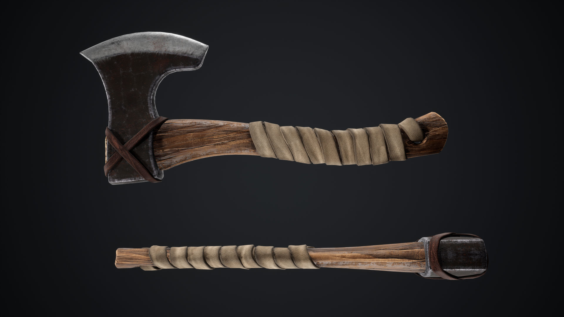 Viking Axes Low-poly 3D model_40