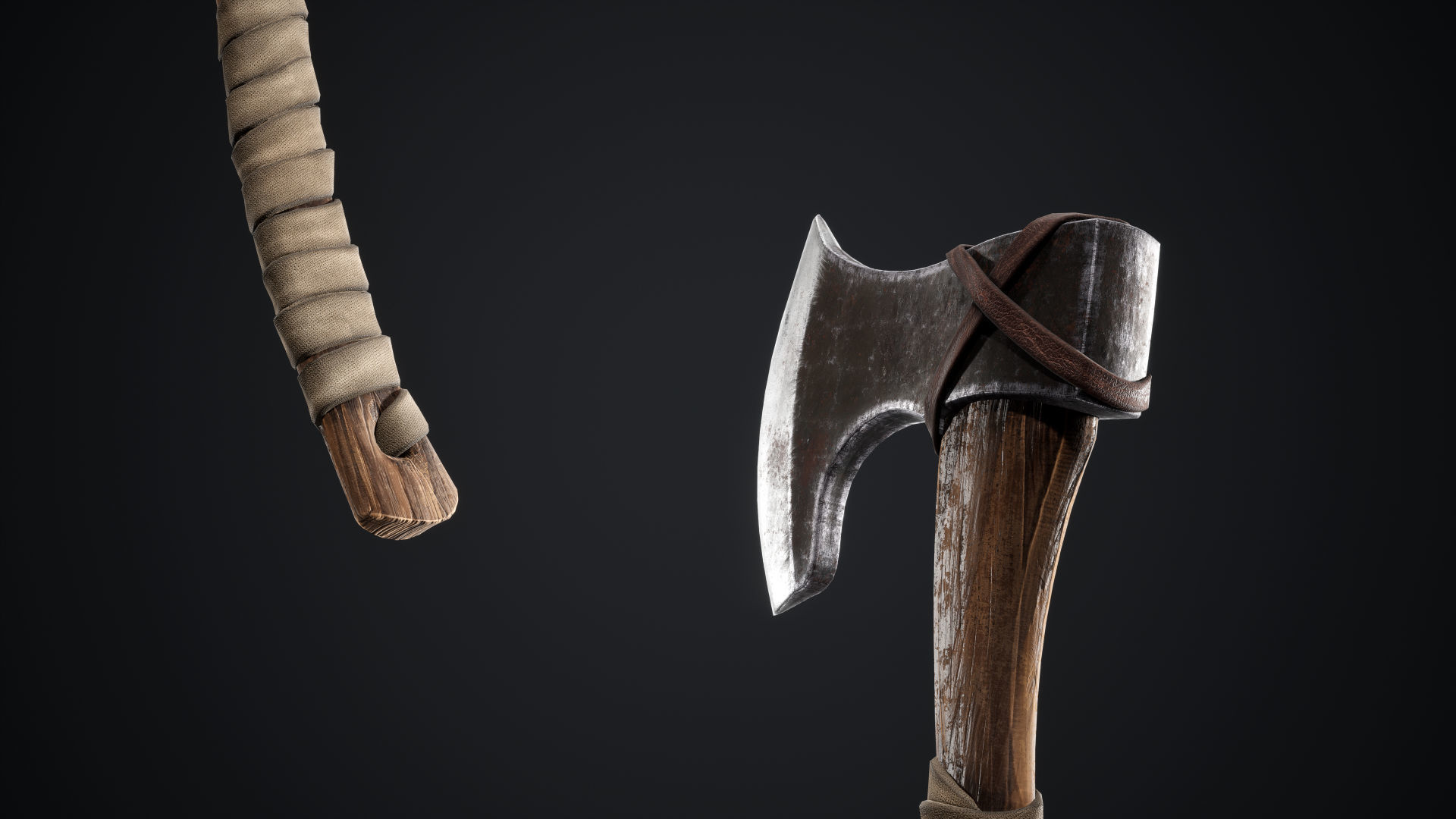 Viking Axes Low-poly 3D model_42