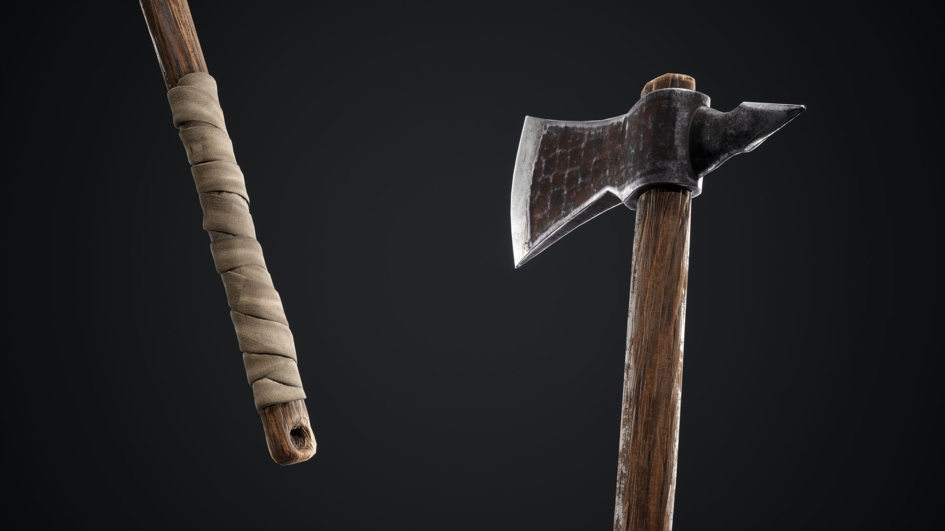 Viking Axes Low-poly 3D model_26