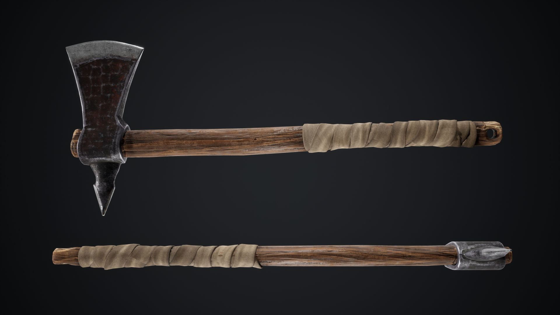 Viking Axes Low-poly 3D model_23