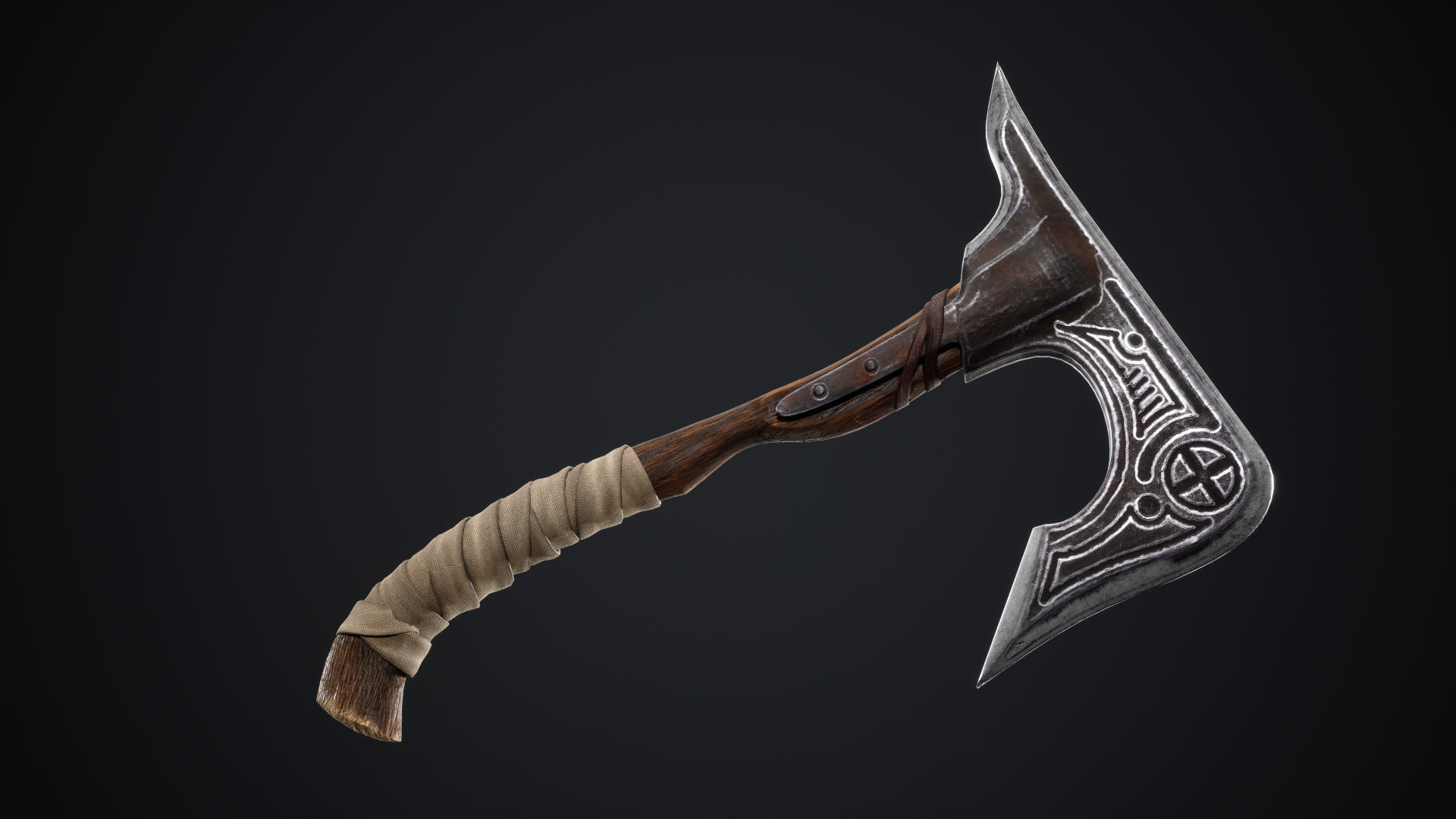 Viking Axes Low-poly 3D model_32