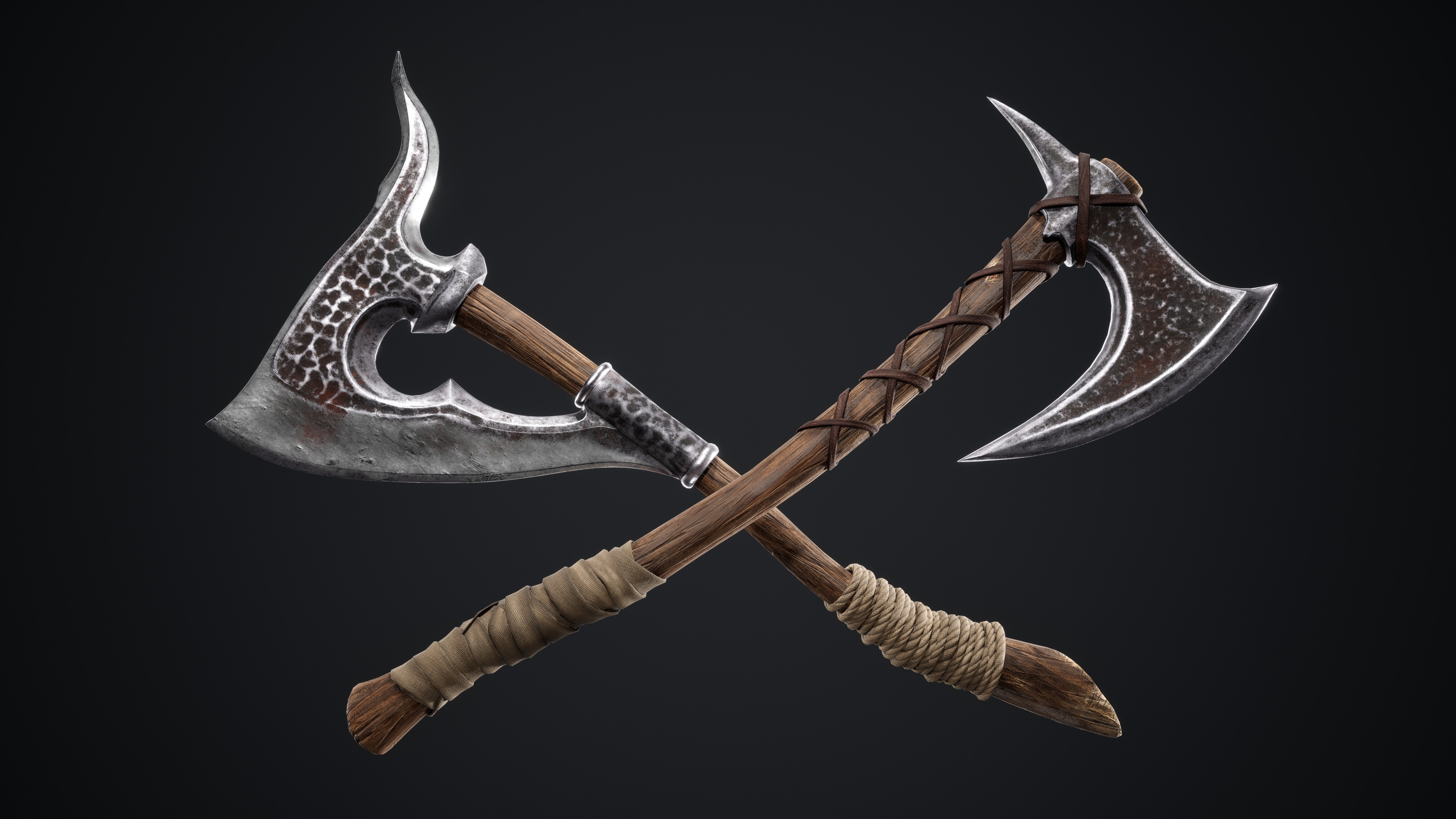 Viking Axes Low-poly 3D model_16