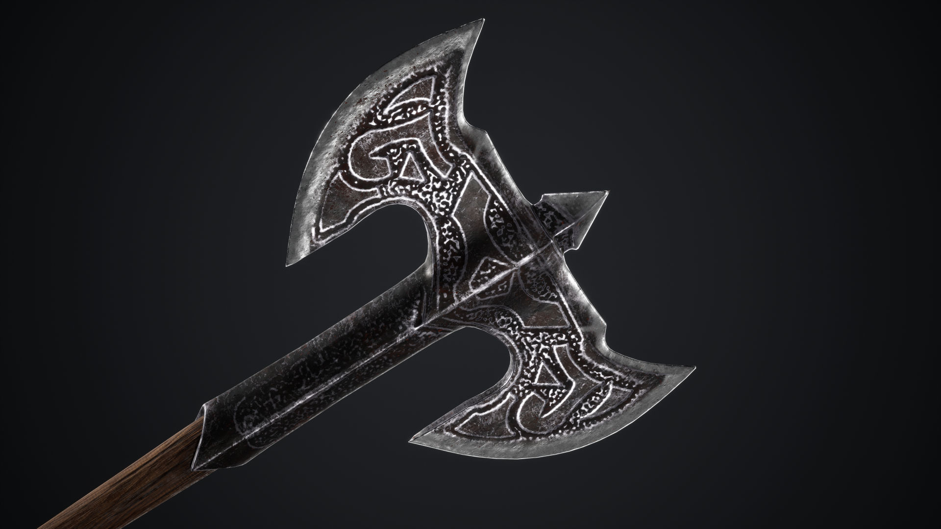 Viking Axes Low-poly 3D model_58