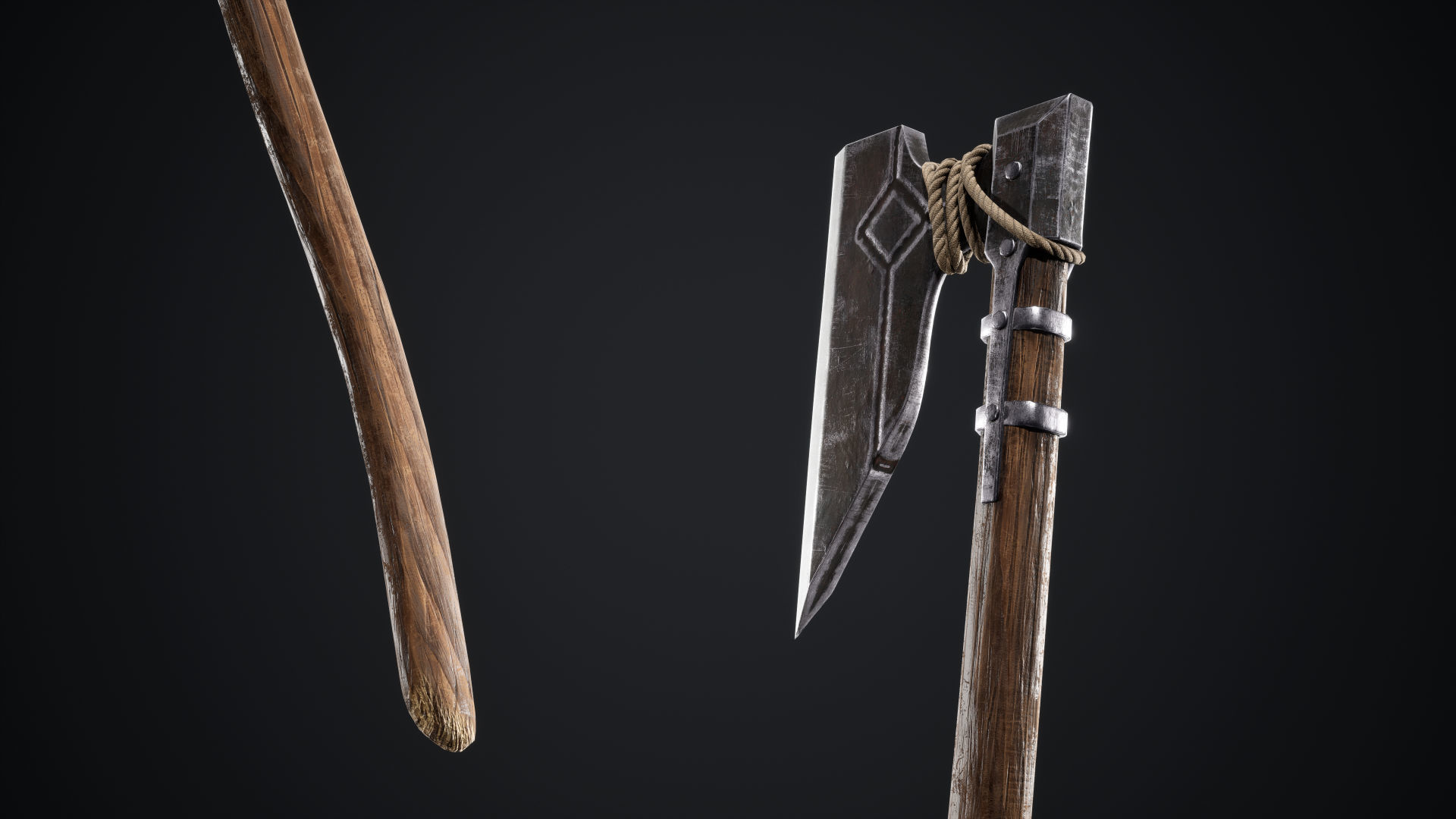 Viking Axes Low-poly 3D model_52