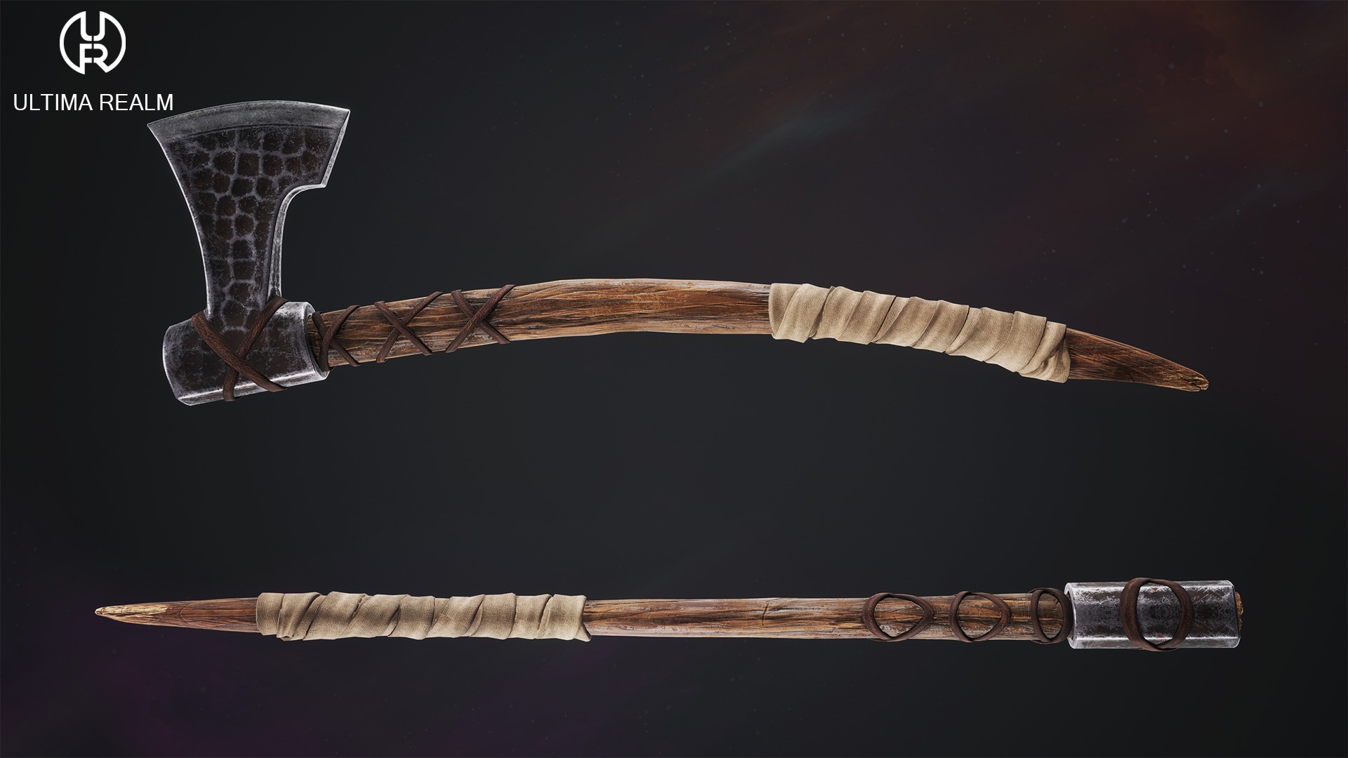 Viking Axes Low-poly 3D model_10