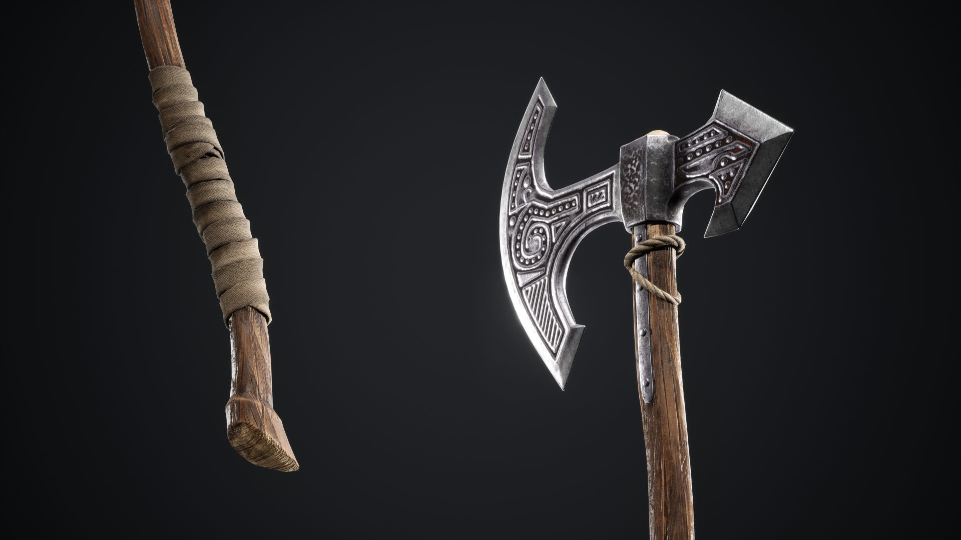 Viking Axes Low-poly 3D model_44