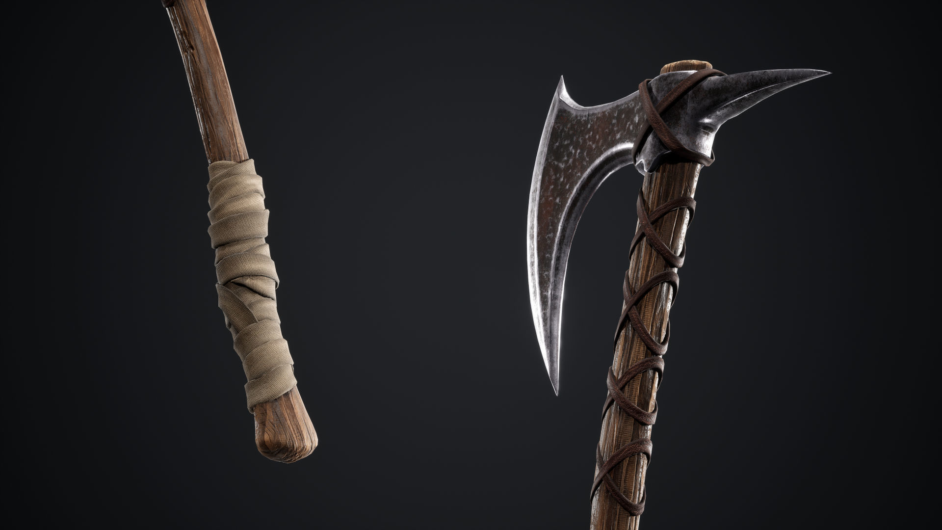 Viking Axes Low-poly 3D model_49