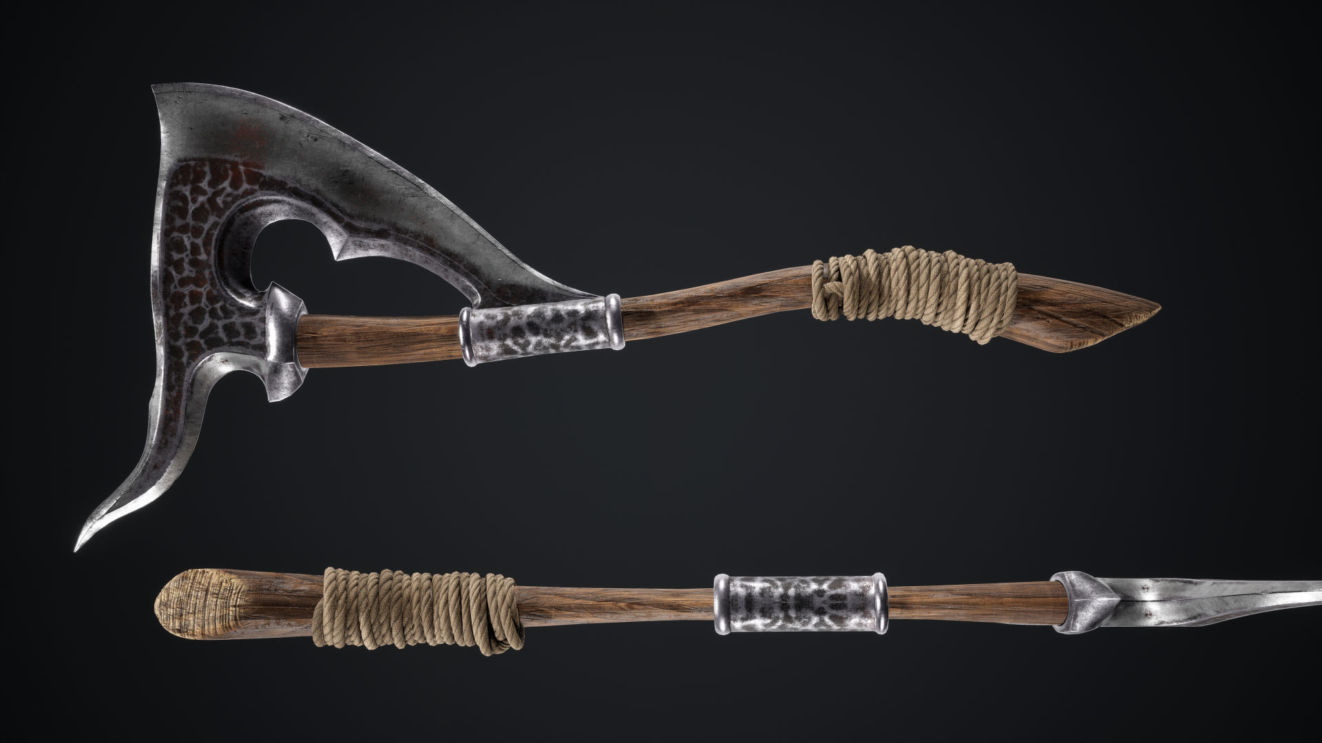 Viking Axes Low-poly 3D model_39