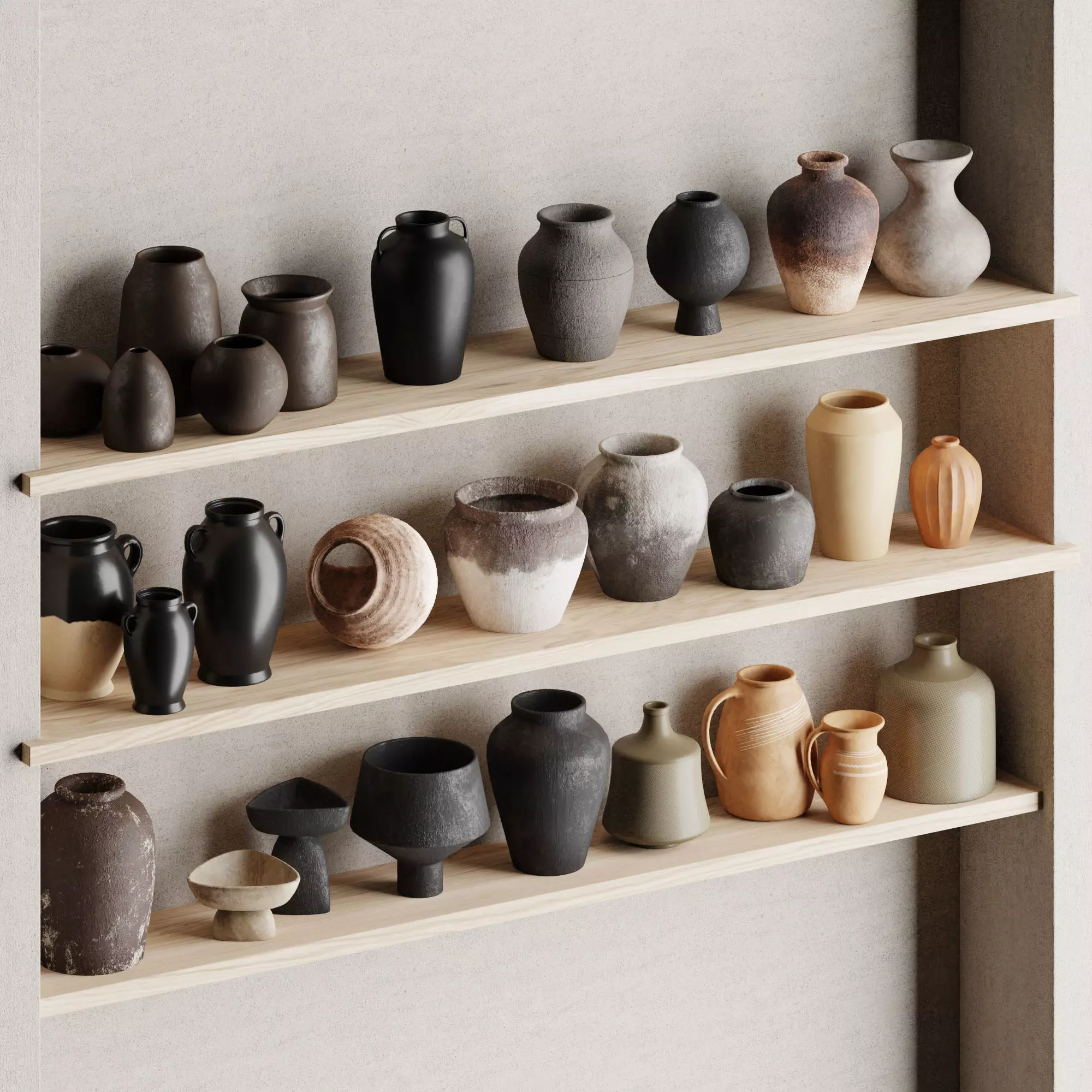 Set of decorative vases 001 3D model_0