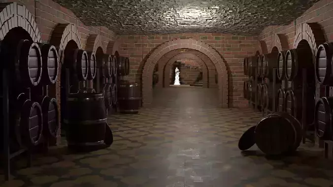 Interior of a winery 3D model