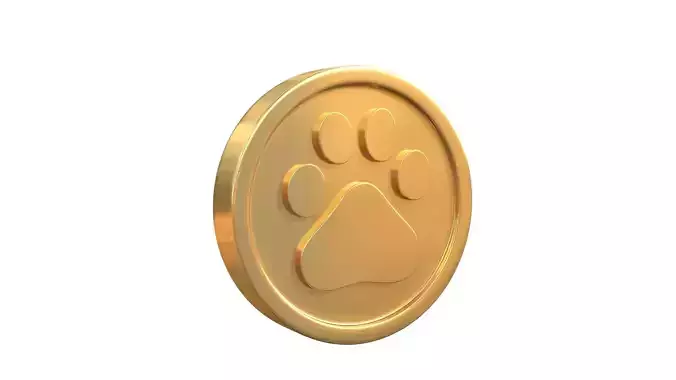 Paw coin 3D model